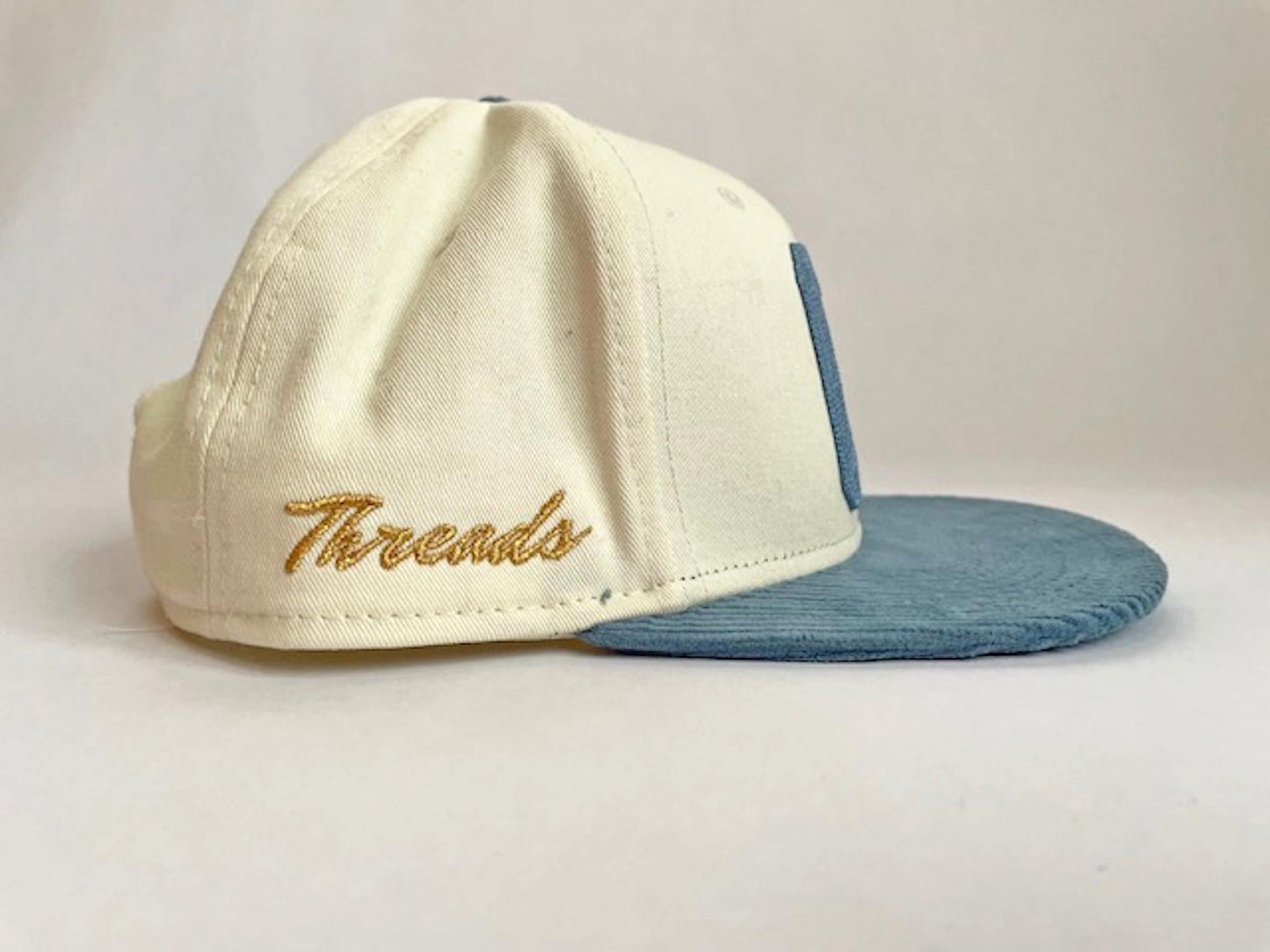 Blue and Cream Corduroy “C” Snapback