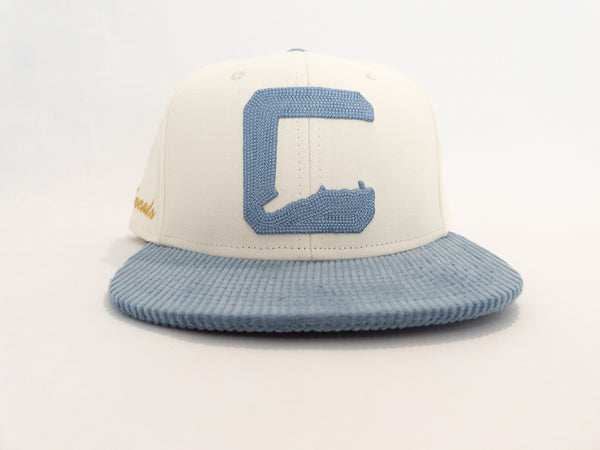 Blue and Cream Corduroy “C” Snapback