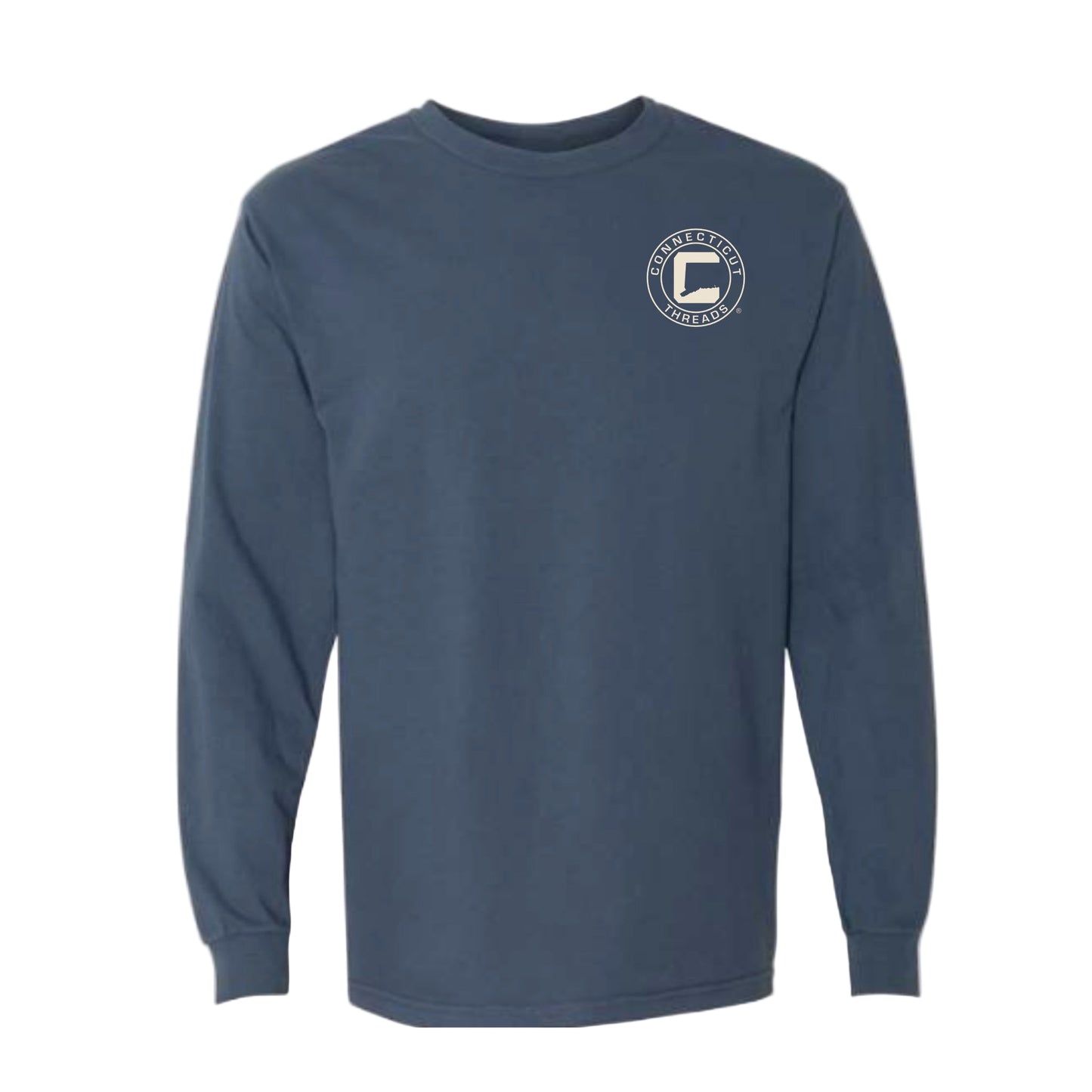 Midnight Garment-Dyed Long Sleeve Logo Tee