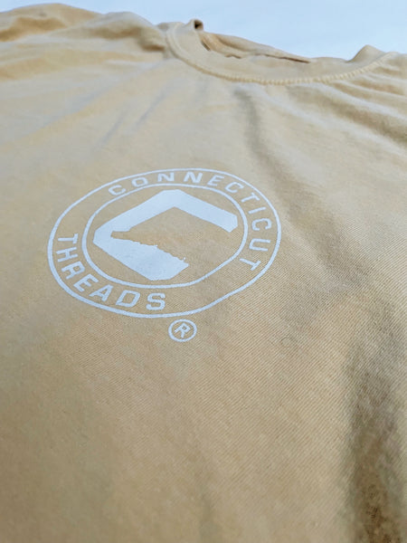 Mustard Garment-Dyed Long Sleeve Logo Tee